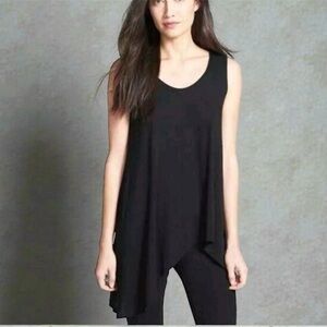 Eileen Fisher Asymmetrical Jersey 'Melange' Tank in Black Size Medium